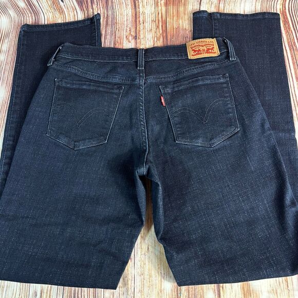 Levi's 505 STRAIGHT Leg Womens Size 27 Blue Mid Rise Jeans Denim Pants 28x30.5 - Picture 3 of 13